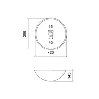 Waskom Luca Sanitair Vetro Rond 42x42x14,5 Gehard Glas Incl. Wastafelhouder Wood