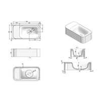 Fontein Luca Sanitair Lea 42x22x12 cm Solid Surface Zonder Kraangat Mat Wit