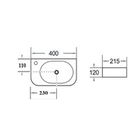 Fontein Luca Sanitair Ceramics 40x21,5x12 cm Keramiek Links Mat Wit