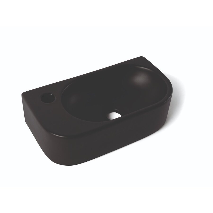 Fontein Luca Sanitair Ceramics 40x21,5x12 cm Keramiek Links Mat Zwart