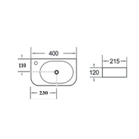 Fontein Luca Sanitair Ceramics 40x21,5x12 cm Keramiek Links Mat Zwart