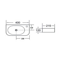 Fontein Luca Sanitair Ceramics 40x21,5x12 cm Keramiek Rechts Mat Zwart