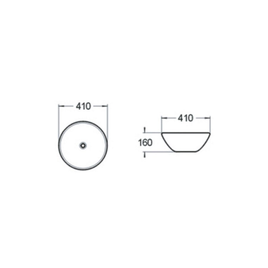 Waskom Luca Sanitair Ceramics Venere Rond 41x41x16 Keramiek Mat Wit
