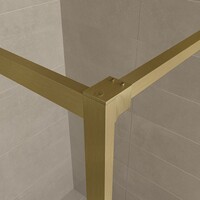 Inloopdouche BWS Ribbel 120x200 cm 8 mm Nano Coating Helder Glas Geborsteld Messing