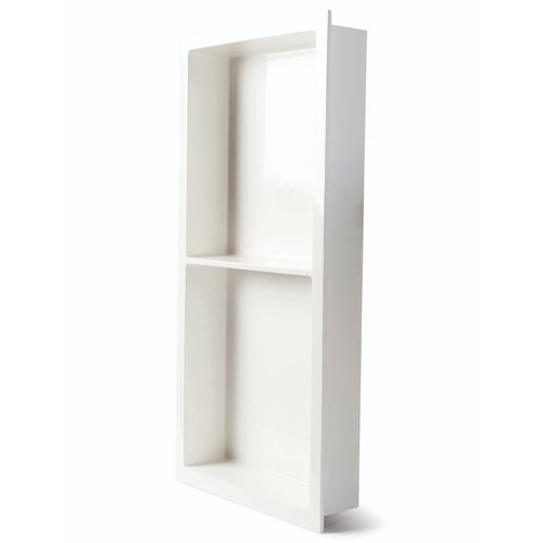 Inbouwnis Luca Sanitair Luva 59,5x29,5x7 cm Met 2 Schappen Mineral Stone Glans Wit 