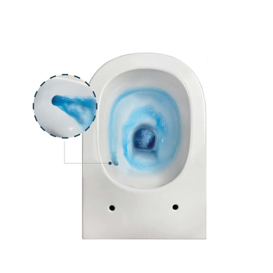 Wandcloset Globo Lalita 54x36 cm Cleanstorm Glans Wit