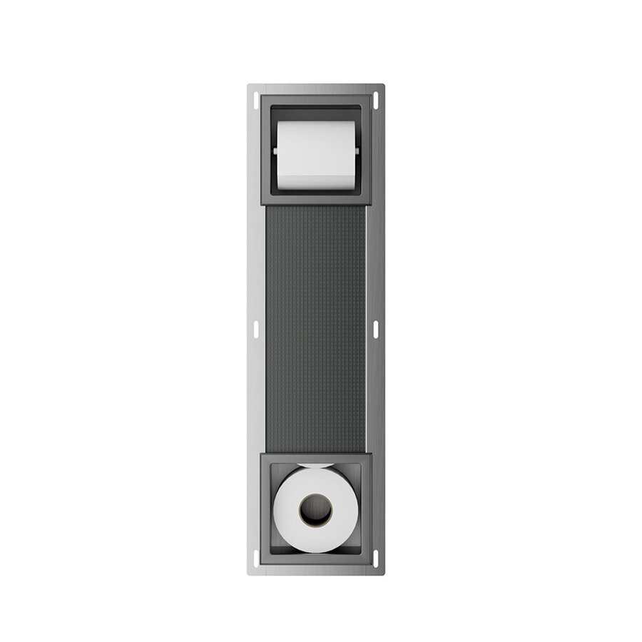 Toiletrolhouder Zonder Klep en Reserverolhouder Inbouw Wiesbaden Rocko Gunmetal