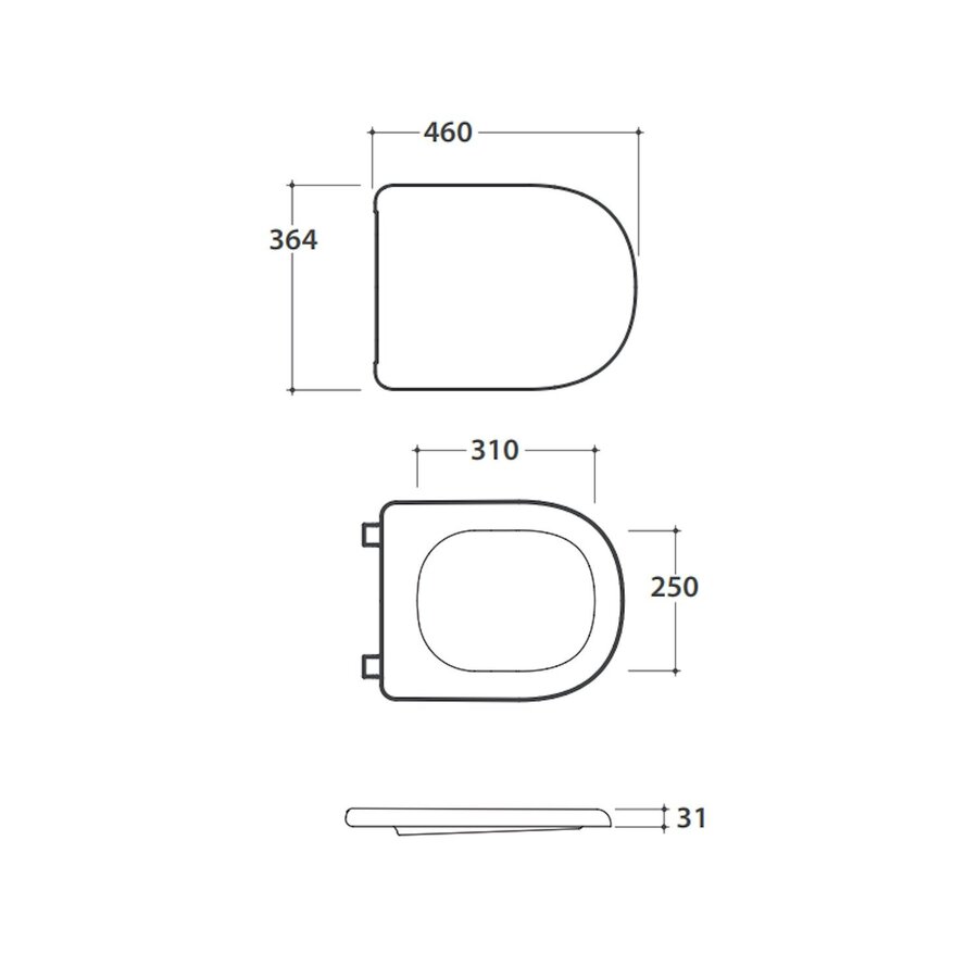 Toiletzitting Globo Lalita 36,4x46 cm Softclose Quickrelease Glans Wit