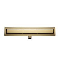 Douchegoot met Tegelrooster en Flens BWS Roos 80x7 Cm Geborsteld Messing