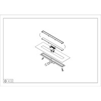 Douchegoot met Tegelrooster en Flens BWS Roos 70x7 Cm Geborsteld Messing