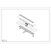 Douchegoot met Tegelrooster en Flens BWS Roos 90x7 Cm Mat Zwart