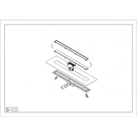 Douchegoot met Tegelrooster en Flens BWS Roos 80x7 Cm Mat Zwart
