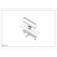 Douchegoot met Tegelrooster en Flens BWS Roos 70x7 Cm Mat Zwart