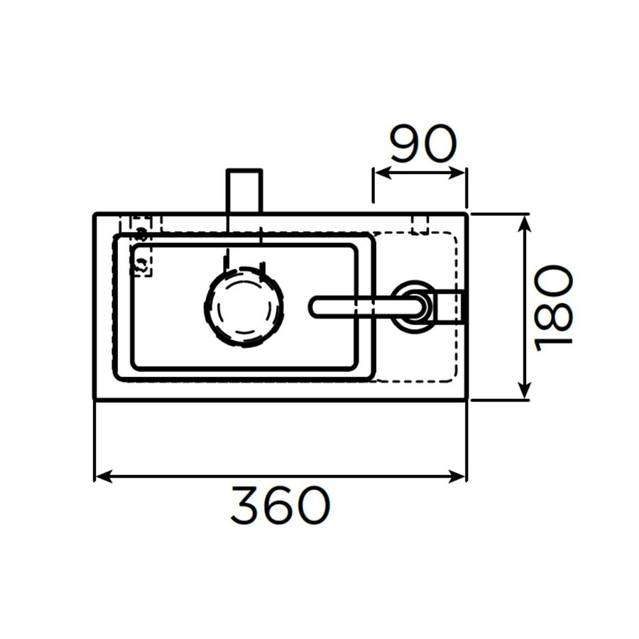 Fonteinset Clou InBe 64x36 Cm Eiken