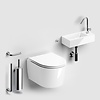 Clou Toilet met fontein en Accessoires Clou InBe Glanzend Wit