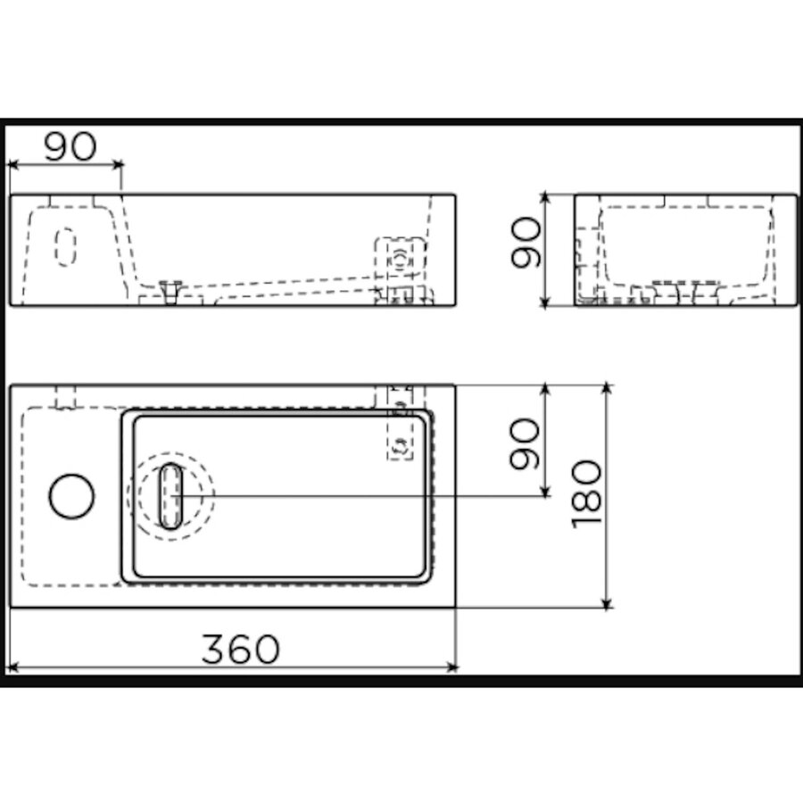 Fonteinset Clou Flush 3 Incl. Toebehoren 9x36 Cm Mat Pijnboom Groen