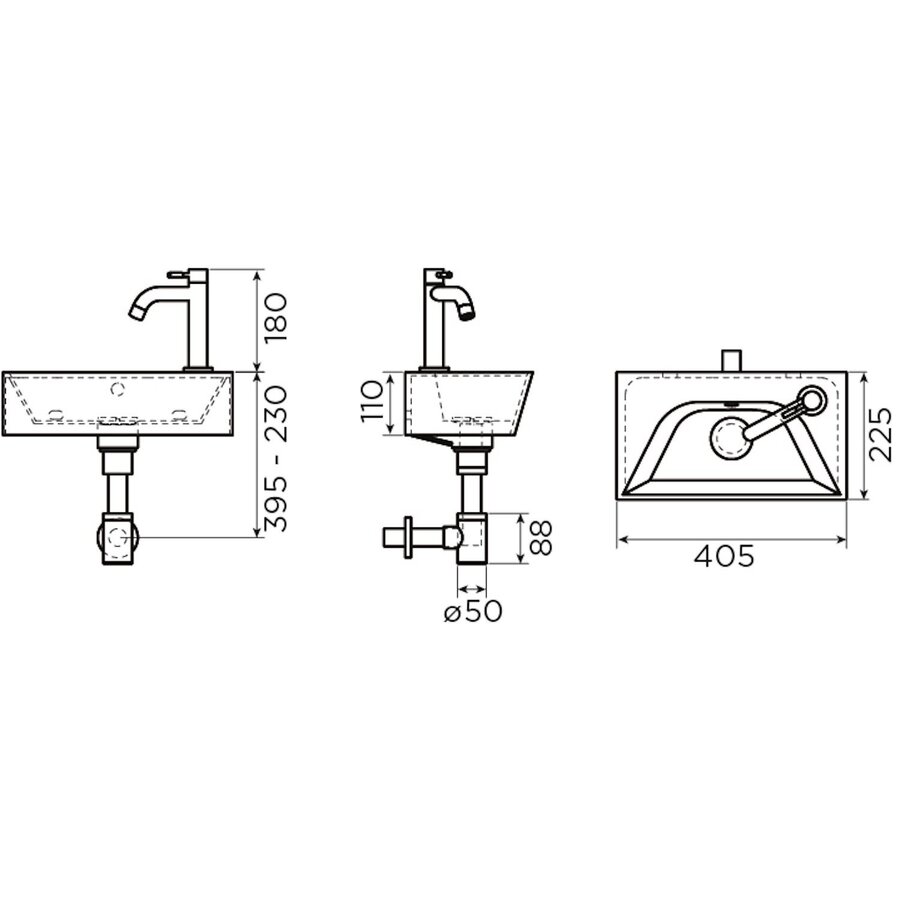 Fonteinset Clou InBe Set 6 Incl. Toebehoren 11x40.5 Cm Glanzend Wit