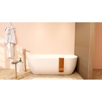 Half Vrijstaand ligbad Wiesbaden Zenn 180x80 Cm Met Waste Wit