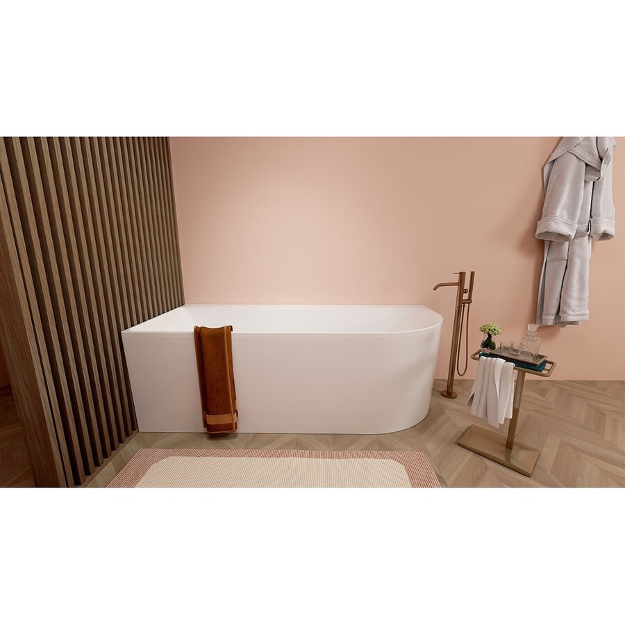 Hoekbad Wiesbaden Zenn Links 180x80 Cm Met Waste Mat Wit