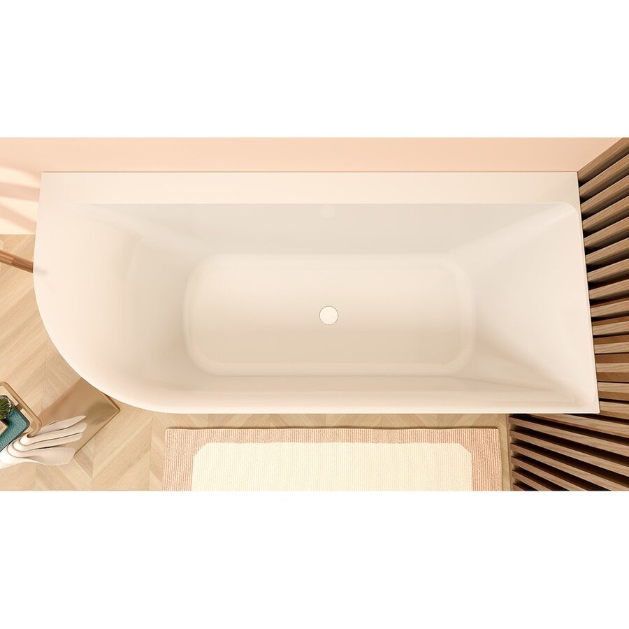 Hoekbad Wiesbaden Zenn Rechts 170x75 Cm Met Waste Wit