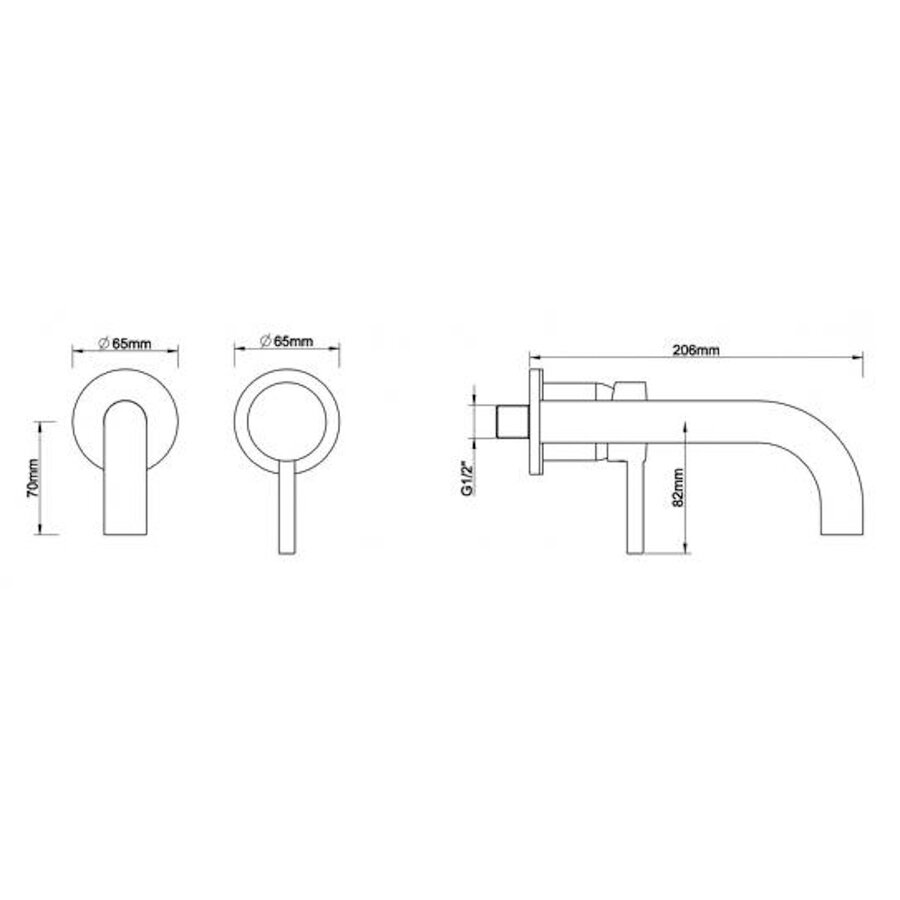 Afbouwdeel Eenhendel Wiesbaden Caral Wastafelkraan Met Coldstart Chroom