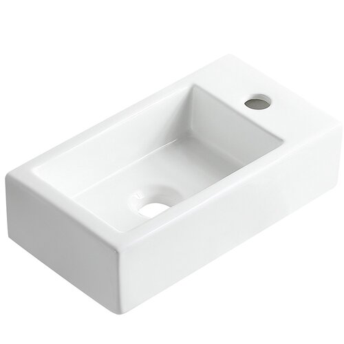 Fontein Wiesbaden Rhea M 40x22 Kraangat Rechts Glanzend Wit 