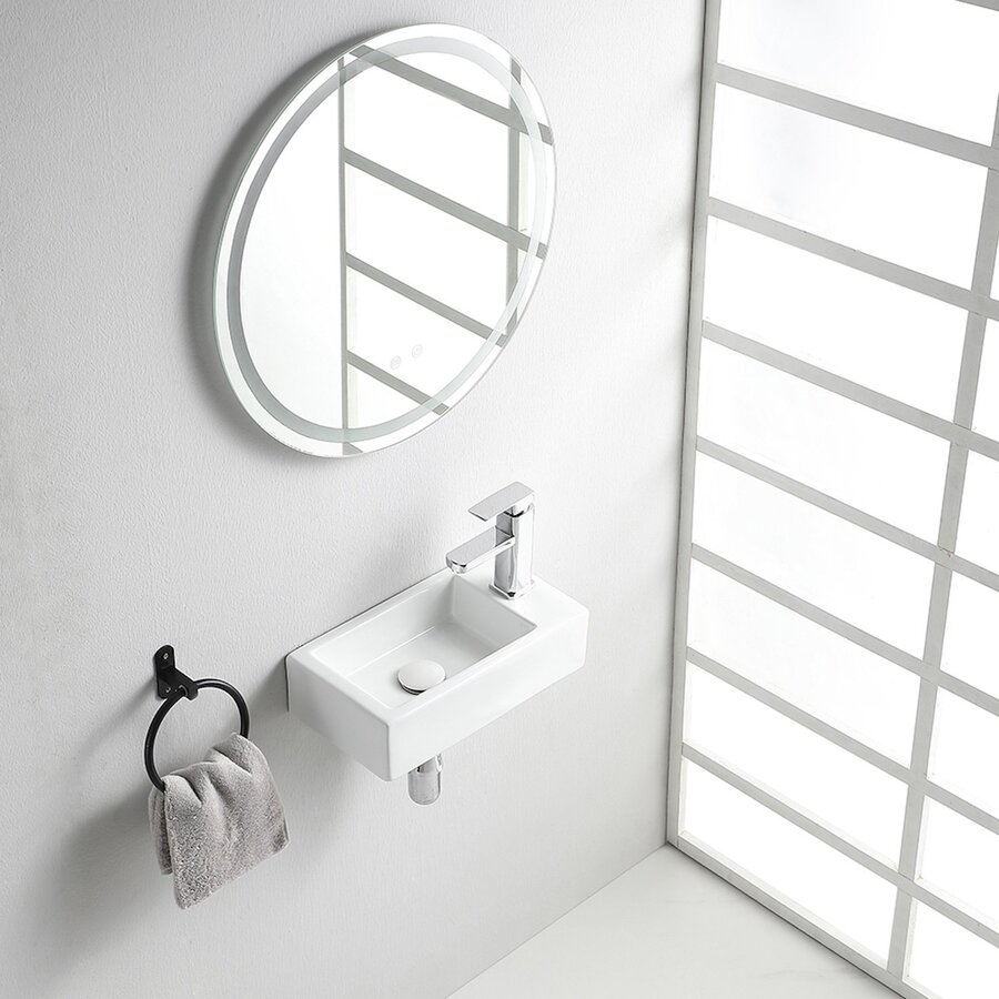 Fontein BWS Blong 40x22 Kraangat Rechts Glanzend Wit