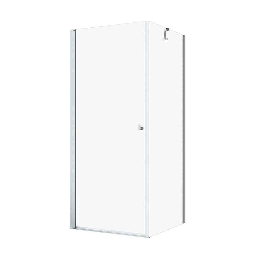 Douchecabine Sealskin Hooked Draaideur met Zijwand 90x90x200 cm Helder Glas Mat Zwart