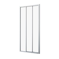 Schuifdeur Driedelig Sealskin Hooked 100x200 cm 6 mm Helder Glas Antikalk Zilver