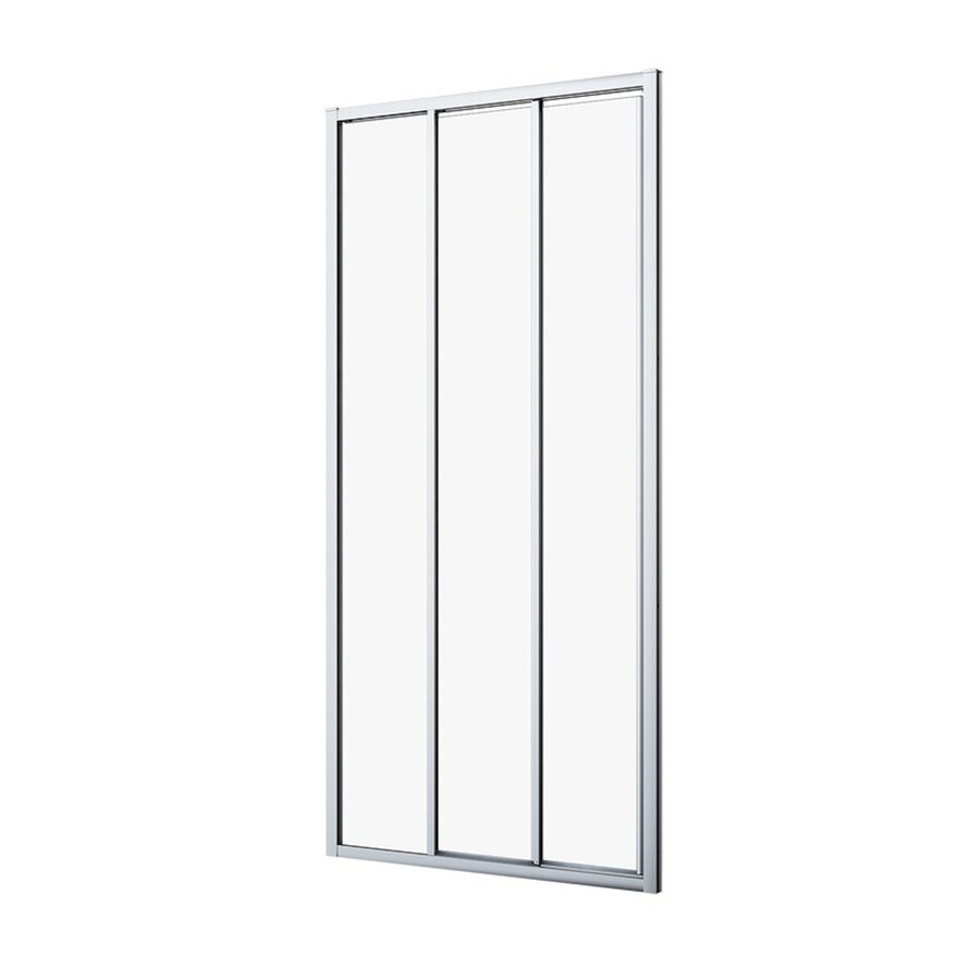 Schuifdeur Driedelig Sealskin Hooked 100x200 cm 6 mm Helder Glas Antikalk Zilver