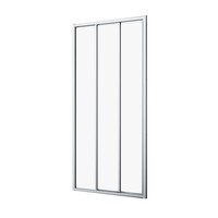 Schuifdeur Driedelig Sealskin Hooked 80x200 cm 6 mm Helder Glas Antikalk Zilver