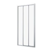 Schuifdeur Driedelig Sealskin Hooked 95x200 cm 6 mm Helder Glas Antikalk Zilver