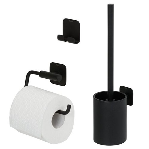Toiletaccessoireset Tiger Colar - Toiletborstel - Toiletrolhouder - Handdoekhaak Zwart 
