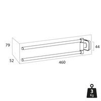 Handdoekrek Tiger Carv 2-armig Zwart