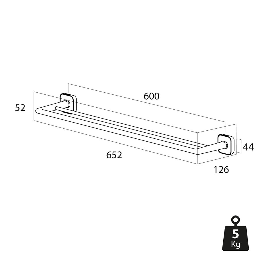 Handdoekrek Dubbel Tiger Carv 65,2 cm Zwart