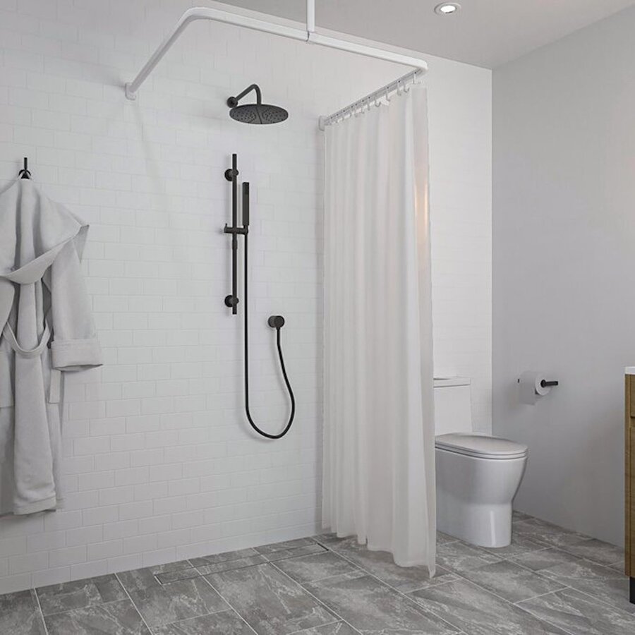 Douchegordijnstangset Sealskin Easy Roll 90x90x90 cm Wit