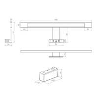 Tiger Ancis LED Spiegellamp 40 cm 4000K Geborsteld Goud