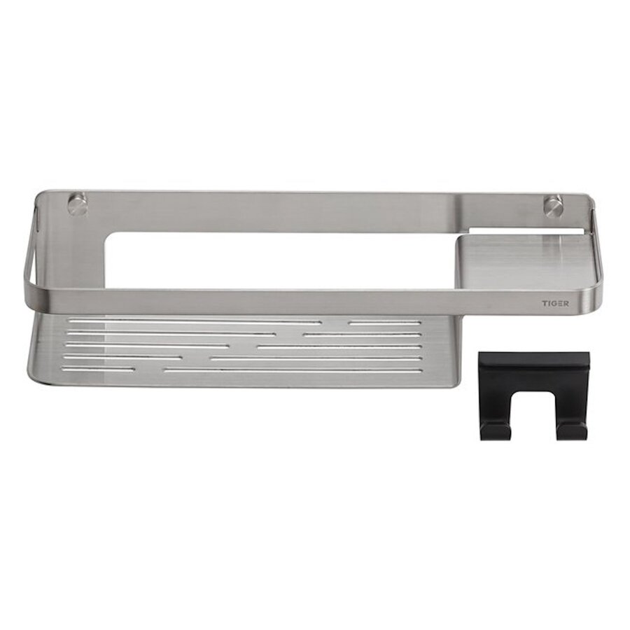 Douchemand Tiger Caddy Met Handdoekhaak 32 cm RVS Geborsteld