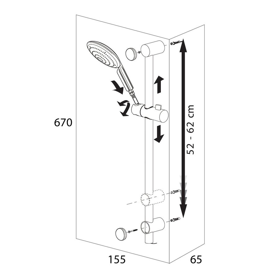 Doucheset Tiger Amalfi Met Comfort Water Saver Chroom