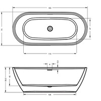 Bad Vrijstaand Riho Inspire 160x75 cm Acryl Hoogglans Wit