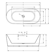 Bad Vrijstaand Riho Modesty 170x76 cm Acryl Velvet zwart
