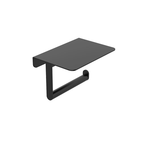 Toiletrolhouder BWS Mark Met Planchet Mat Zwart 