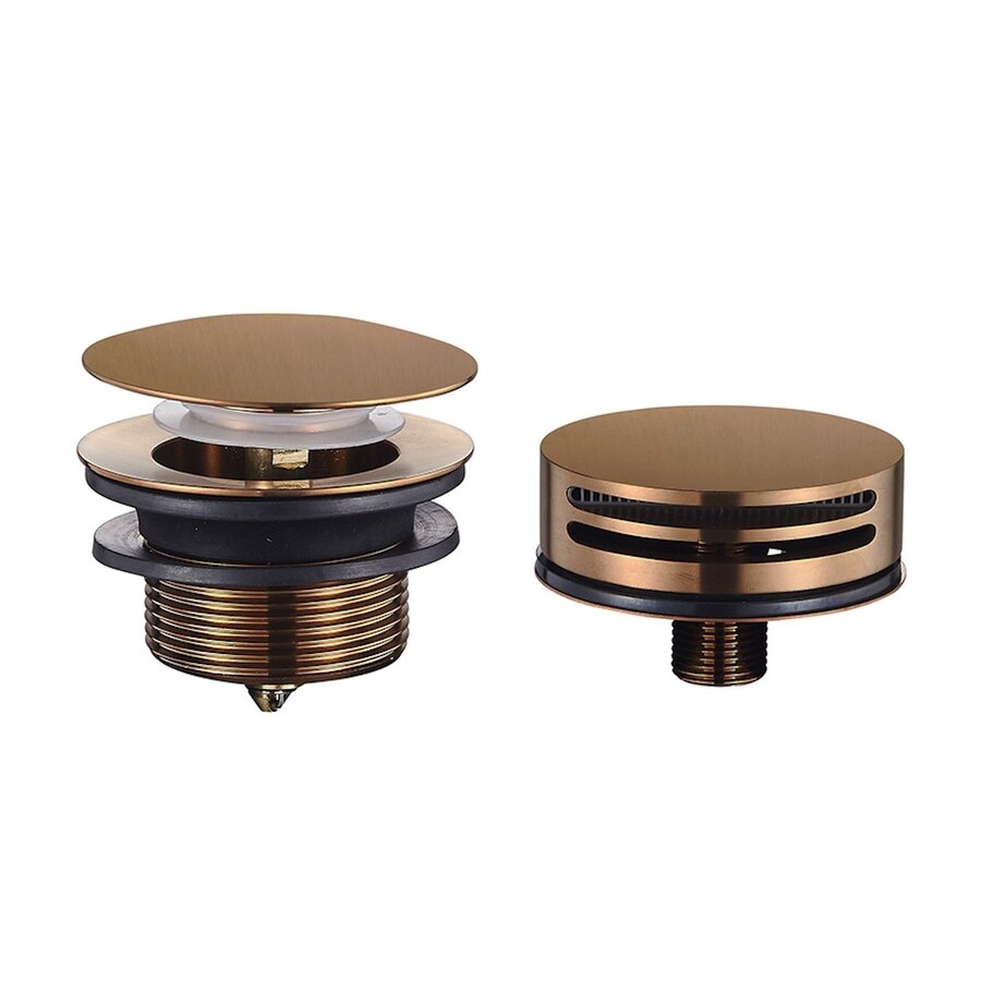 Badafvoer Met Overloop En Vulfunctie Afbouw Wiesbaden Caral Geborsteld Brons Koper