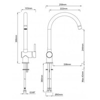 Keukenmengkraan Wiesbaden Caral Geborsteld Brons Koper