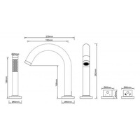 Badrandthermostaat Afbouwdeel Wiesbaden Caral 4-gats Geborsteld Brons Koper