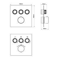 Afbouwdeel Inbouwthermostaat BWS Karsten Klik Pro 3-Weg Geborsteld Brons Koper