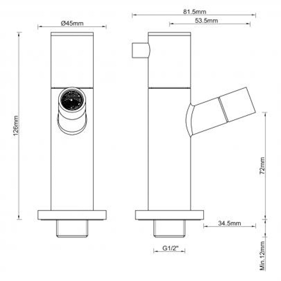 Fonteinkraan BWS Radom 1/2 Met Muurbevestiging Geborsteld Brons Koper