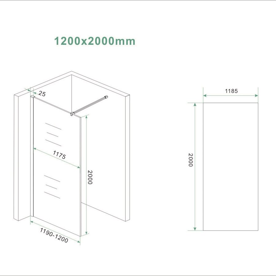 Glasplaat BWS Danielle 120x200 Cm Nano Vintage Bronsglas