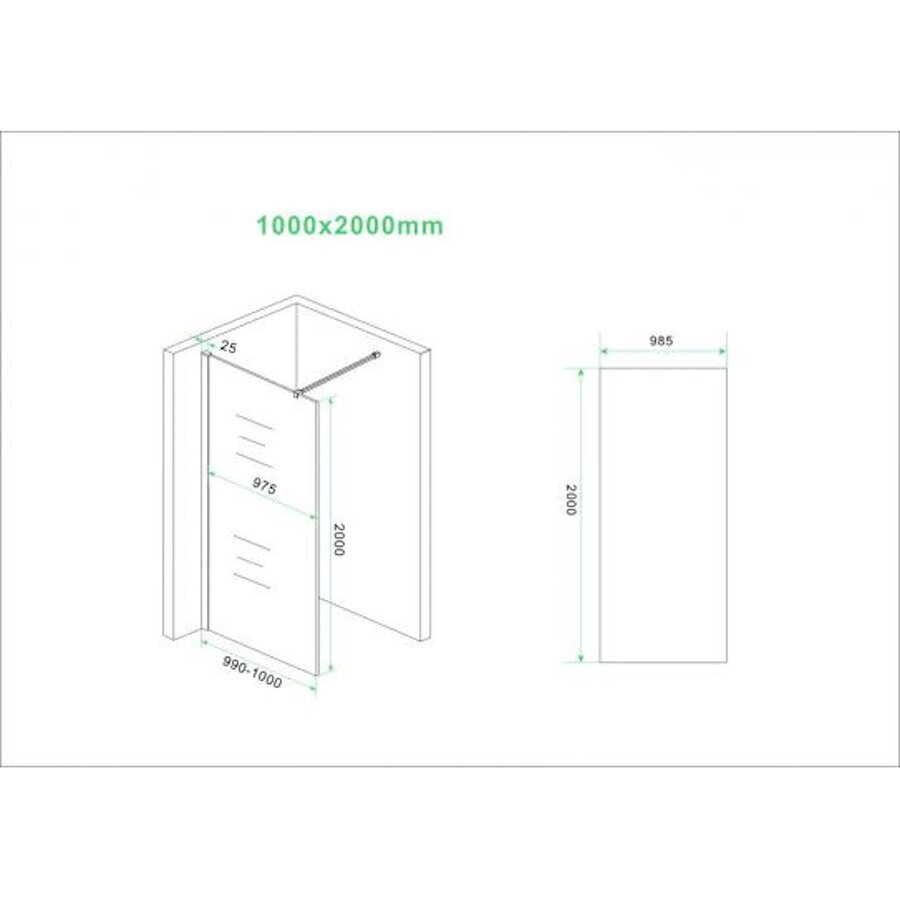 Glasplaat Wiesbaden Slim 100x200 Cm Nano Vintage Bronsglas