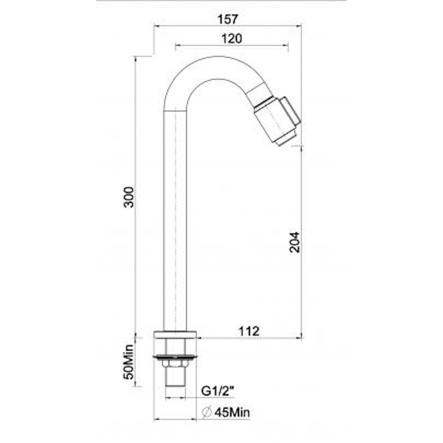 Toiletkraan XL Wiesbaden Victoria 1/2 Geborsteld Brons Koper